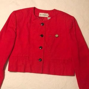 Size 14 Red Cropped Jacket